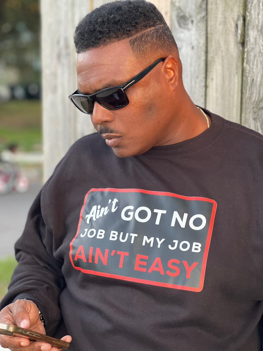 Ain’t Got No Job Black Crewneck